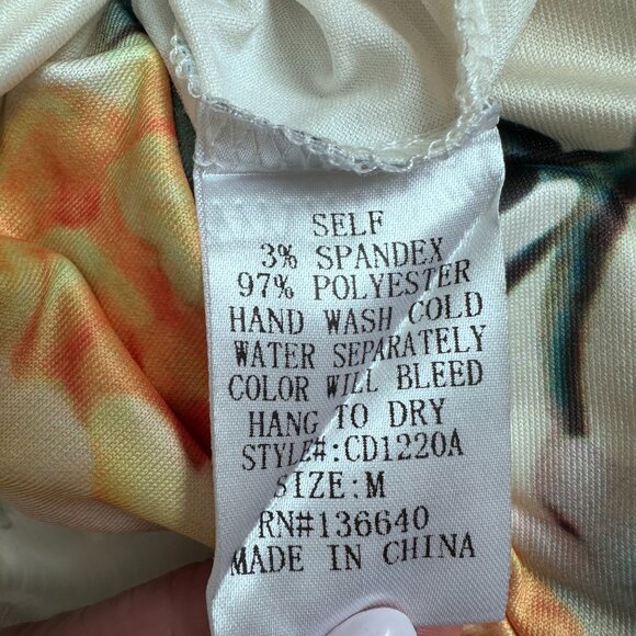 Aladore Floral Blue Orange Ruffle Tie Summer Vacation Cocquette Girl Dress Size6 - Picture 11 of 12